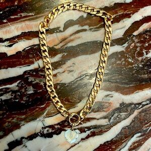 Zara gold necklace with heart charm